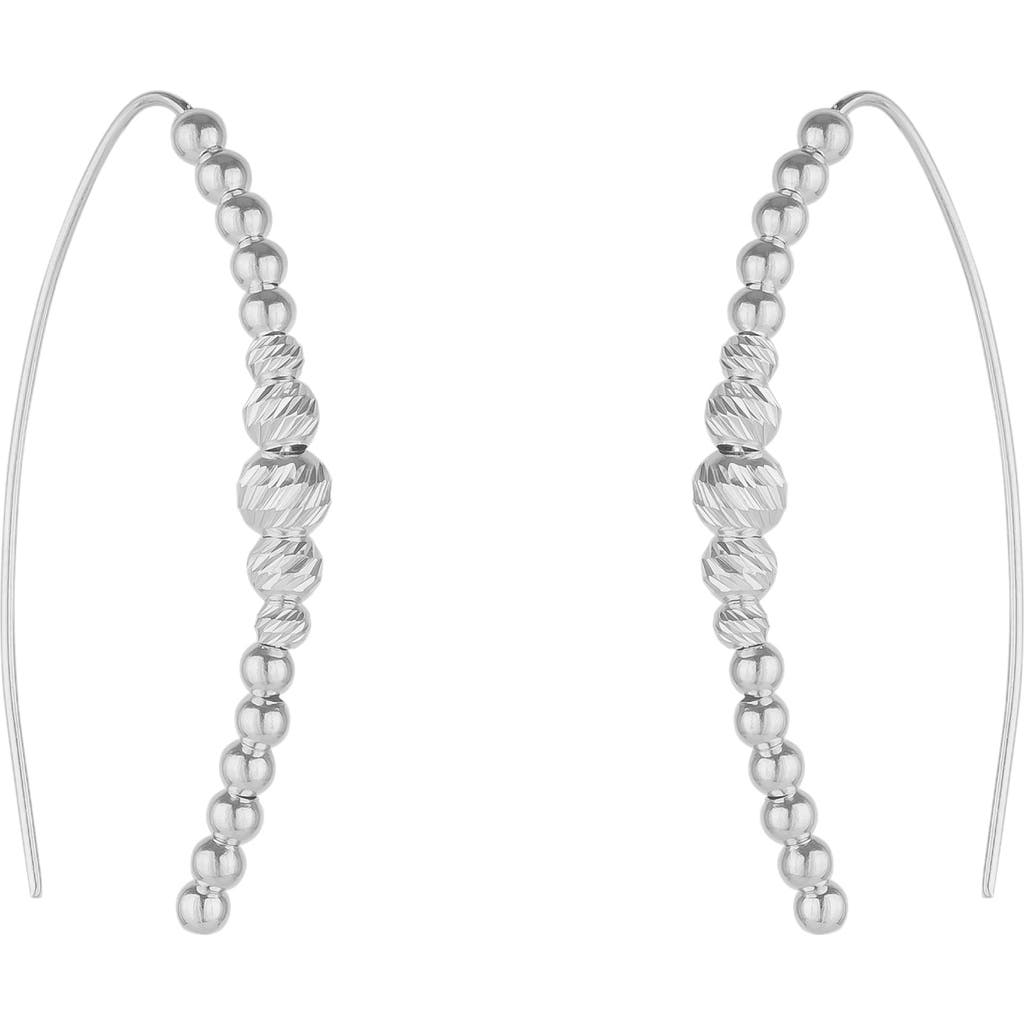 SPERO LONDON SPERO LONDON BEADED PULL THROUGH STERLING SILVER EARRINGS