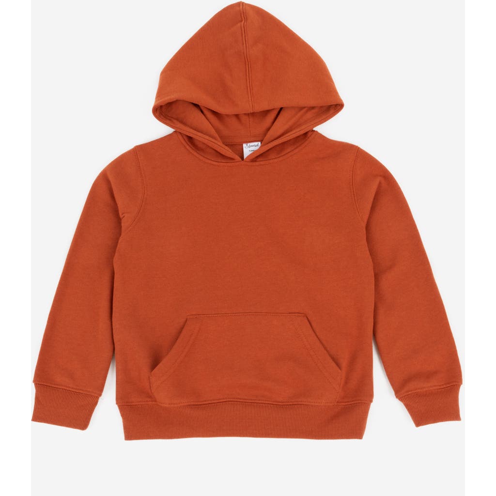 Leveret Kids Pullover Hoodie, Cotton Blend, Kangaroo Pocket, Solid Colors In Brown