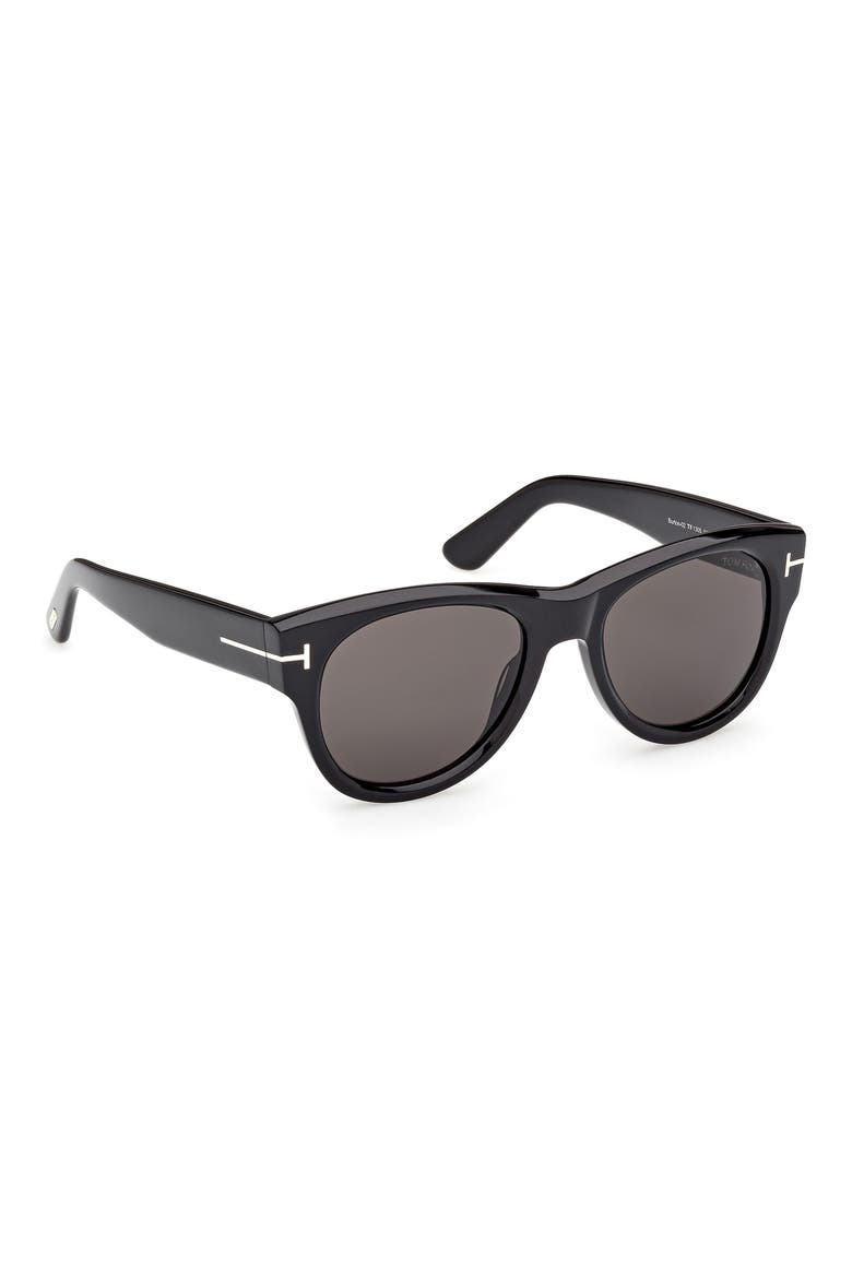 52mm Round Photochromic Sunglasses, Alternate, color, SHINY BLACK / SMOKE