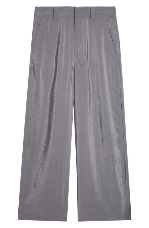 High Waist Silk Blend Wide Leg Pants