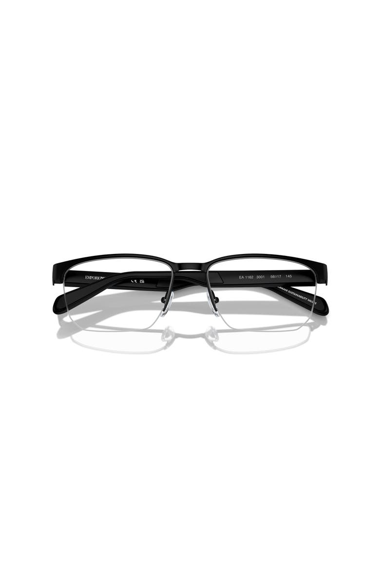 Emporio Armani 56mm Irregular optical glasses, Alternate, color, Black