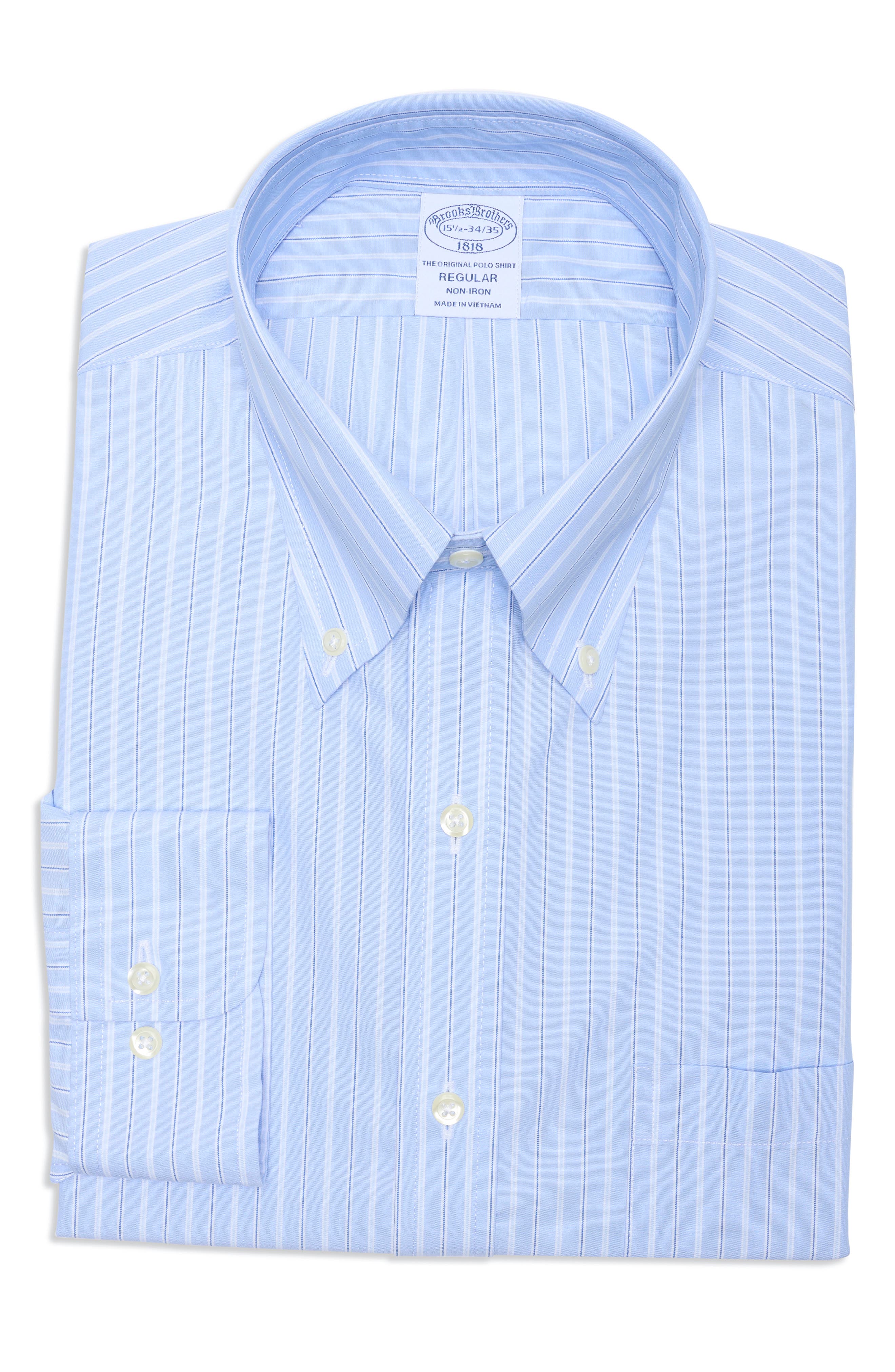 Brooks Brothers Regular Fit Stripe Button-Down Cotton Shirt