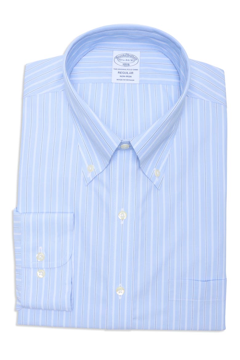 Regular Fit Stripe Button-Down Cotton Shirt, Alternate, color, HYDRANGEA STRIPE