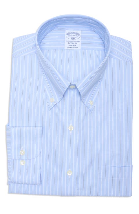 Regular Fit Stripe Button-Down Cotton Shirt