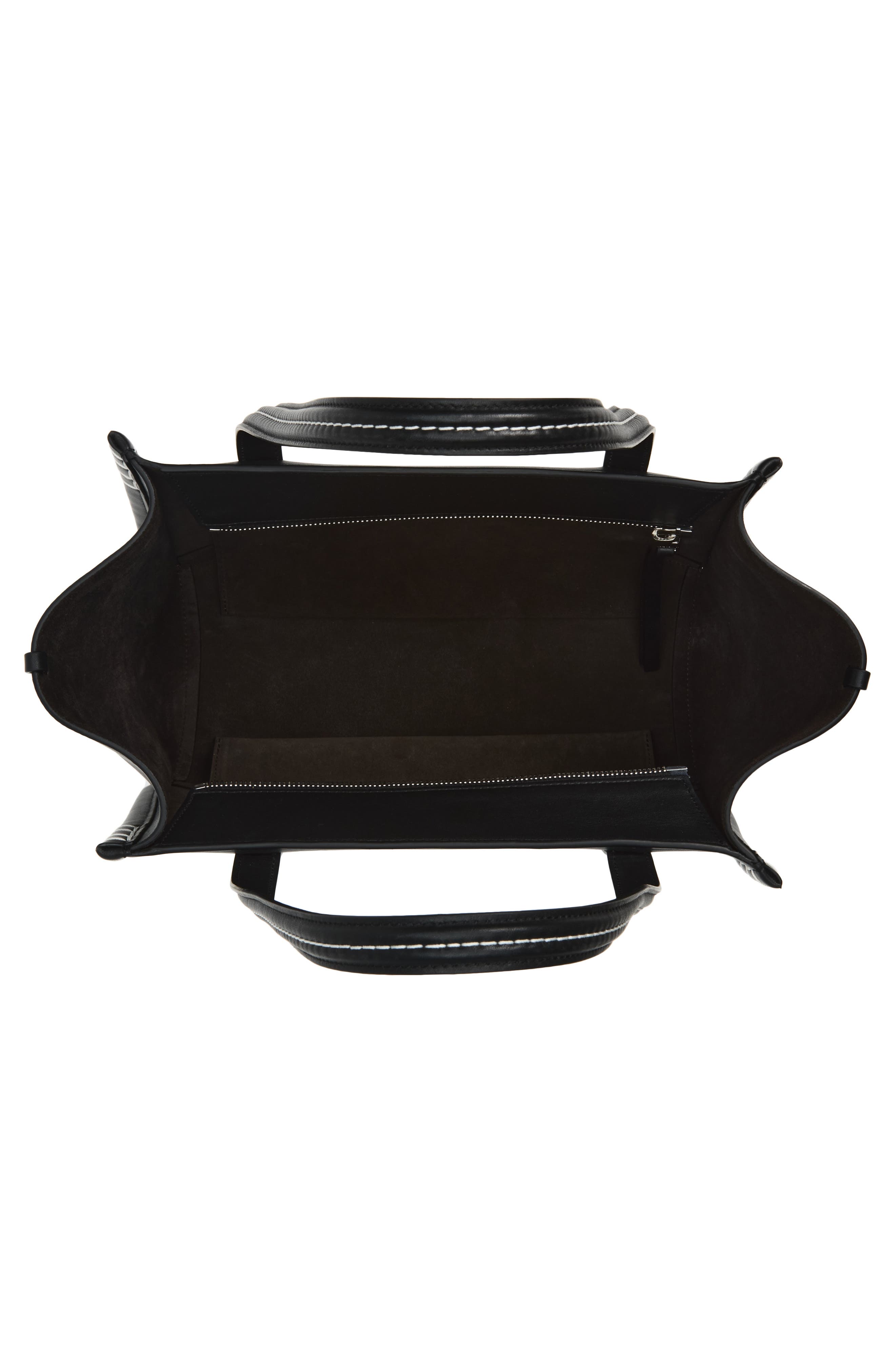 Elongated Loafer Cabas Leather Tote, Alternate, color, BLACK 999