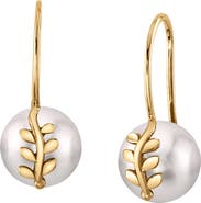 The Pearl Source Akoya Pearl Jayne Leaf Earrings
