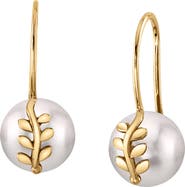 The Pearl Source Akoya Pearl Jayne Leaf Earrings