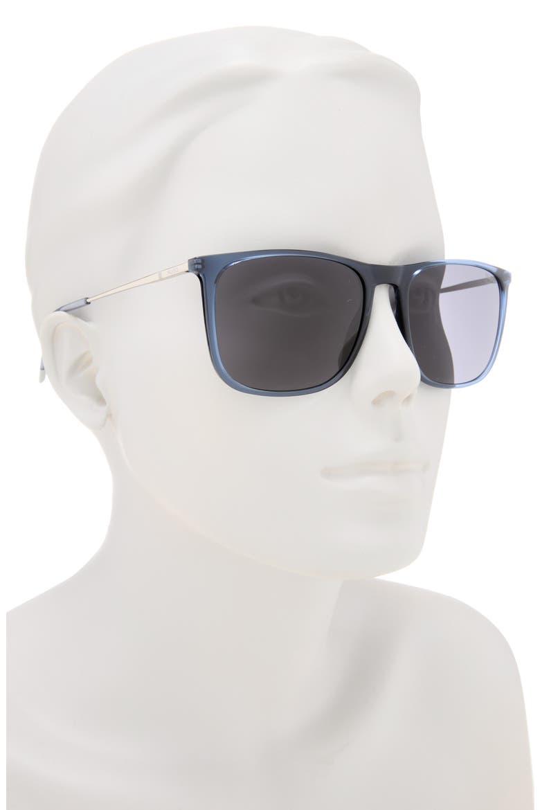 57mm Square Sunglasses, Alternate, color, BLUE PALLADIUM