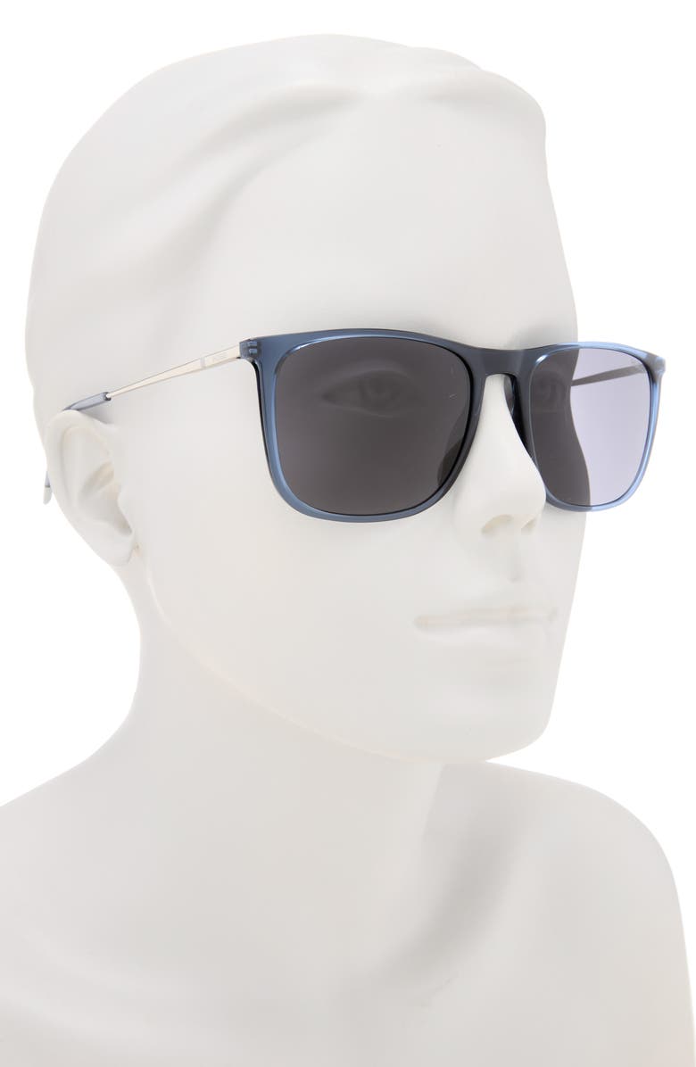 BOSS 57mm Square Sunglasses, Alternate, color, Blue Palladium