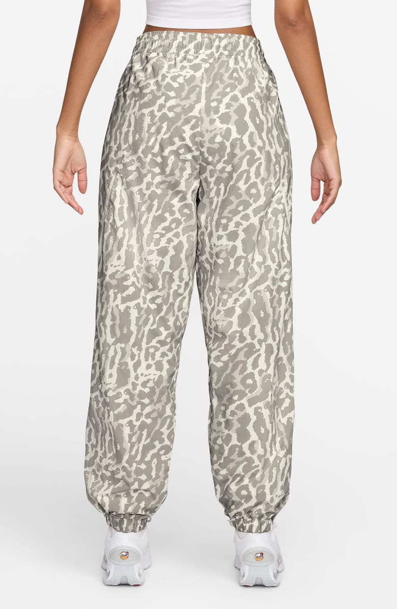Nike Leopard Print Nylon Sweatpants, Alternate, color, College Grey/Sail