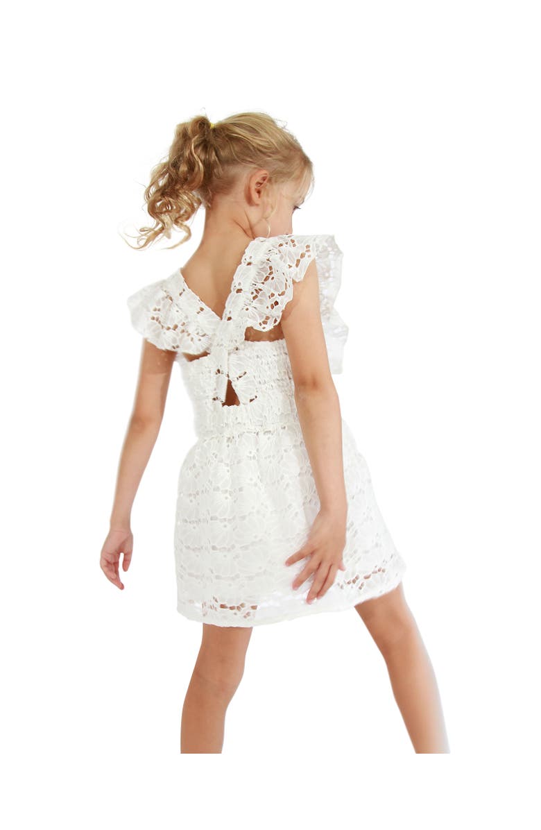 Belle & Bloom Love Story Crossover Back Lace Dress, Alternate, color, White