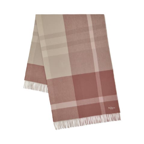 Large Check Merino Wool Scarf