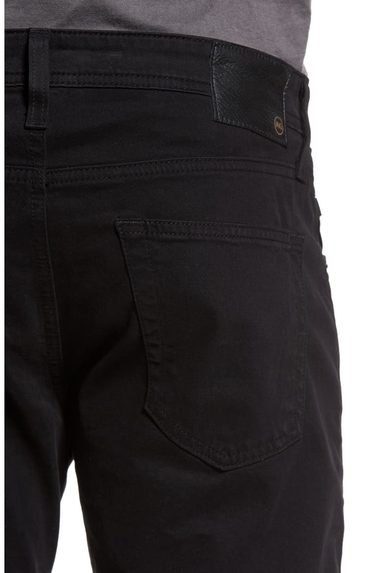 Tellis Sueded Stretch Sateen Slim Leg Pants (Nordstrom Exclusive), Alternate, color, SUPER BLACK