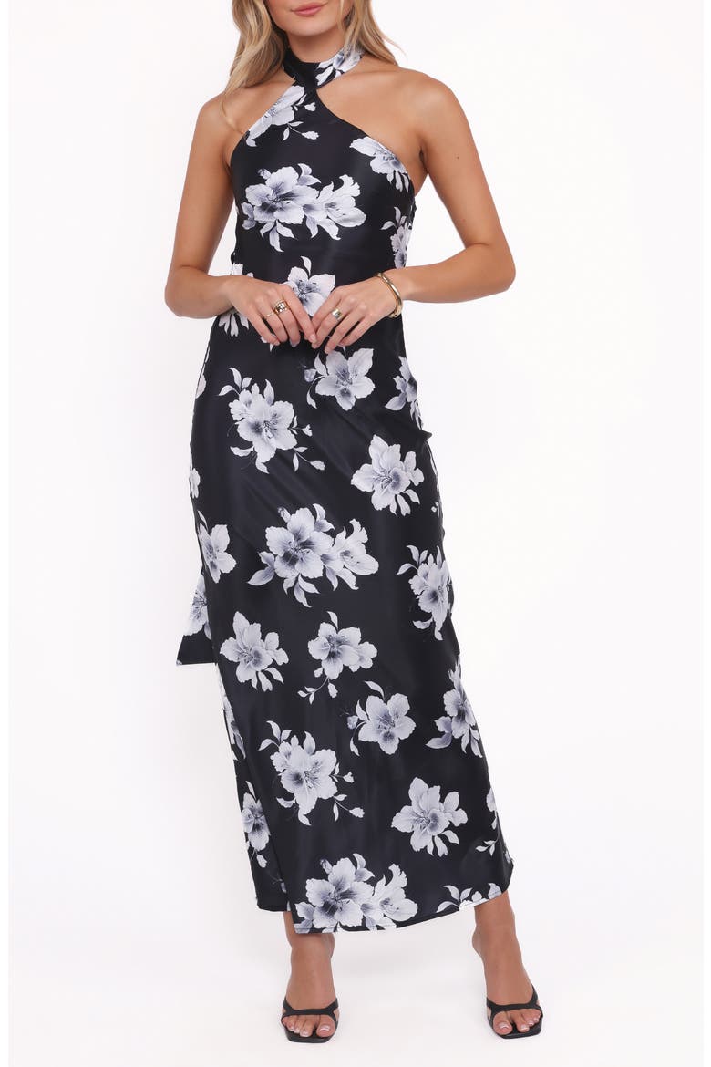 Freida Maxi Halter Dress, Main, color, BLACK FLORAL