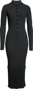 Proenza Schouler Luiza Sunburst Long Sleeve Rib Sweater Dress