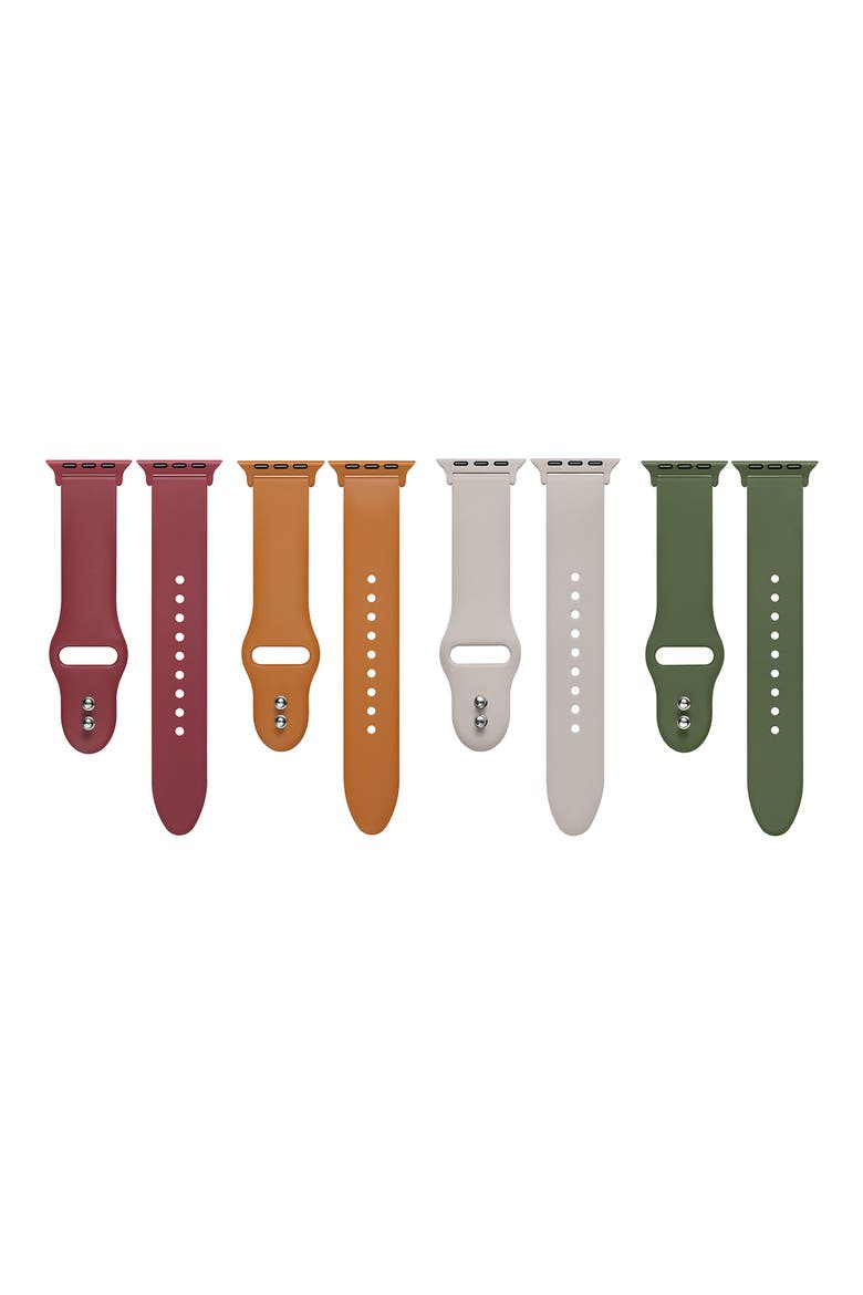 4-Pack Silicone Watchbands, Alternate, color, ORANGE MULTI