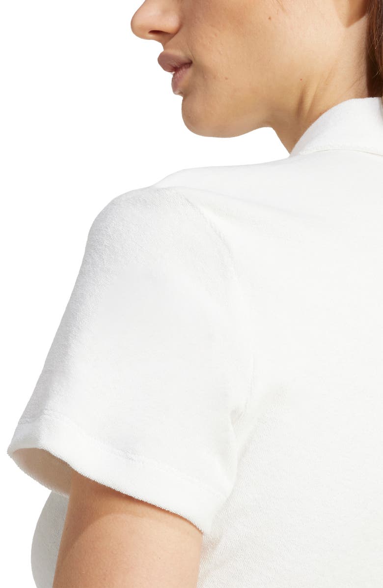 adidas Originals Terry Cloth Crop Button-Up Shirt, Alternate, color,