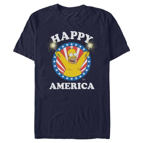 Men's The Simpsons Happy and Festive Homer  Graphic T-Shirt
