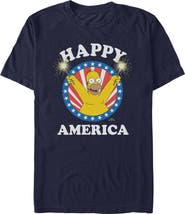 The Simpsons Men's The Simpsons Happy and Festive Homer Graphic T-Shirt