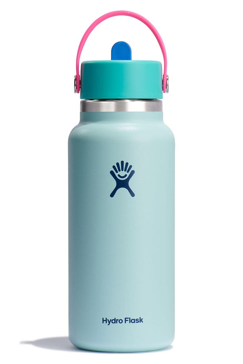 32-Ounce Wide Mouth Flex Straw Cap Water Bottle, Alternate, color, POLAR PLUNGE