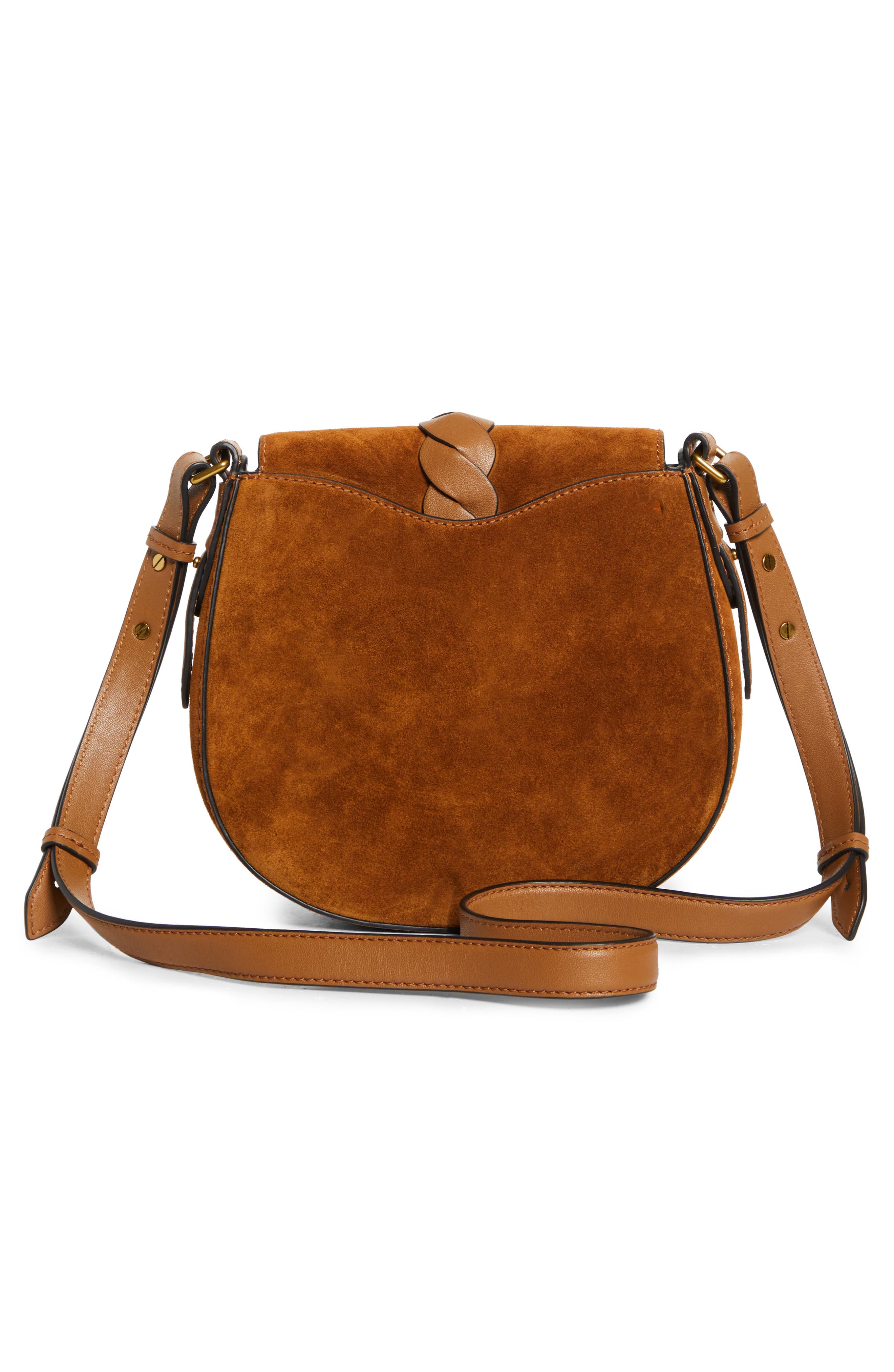 Small Altay Suede Shoulder Bag, Alternate, color, COGNAC