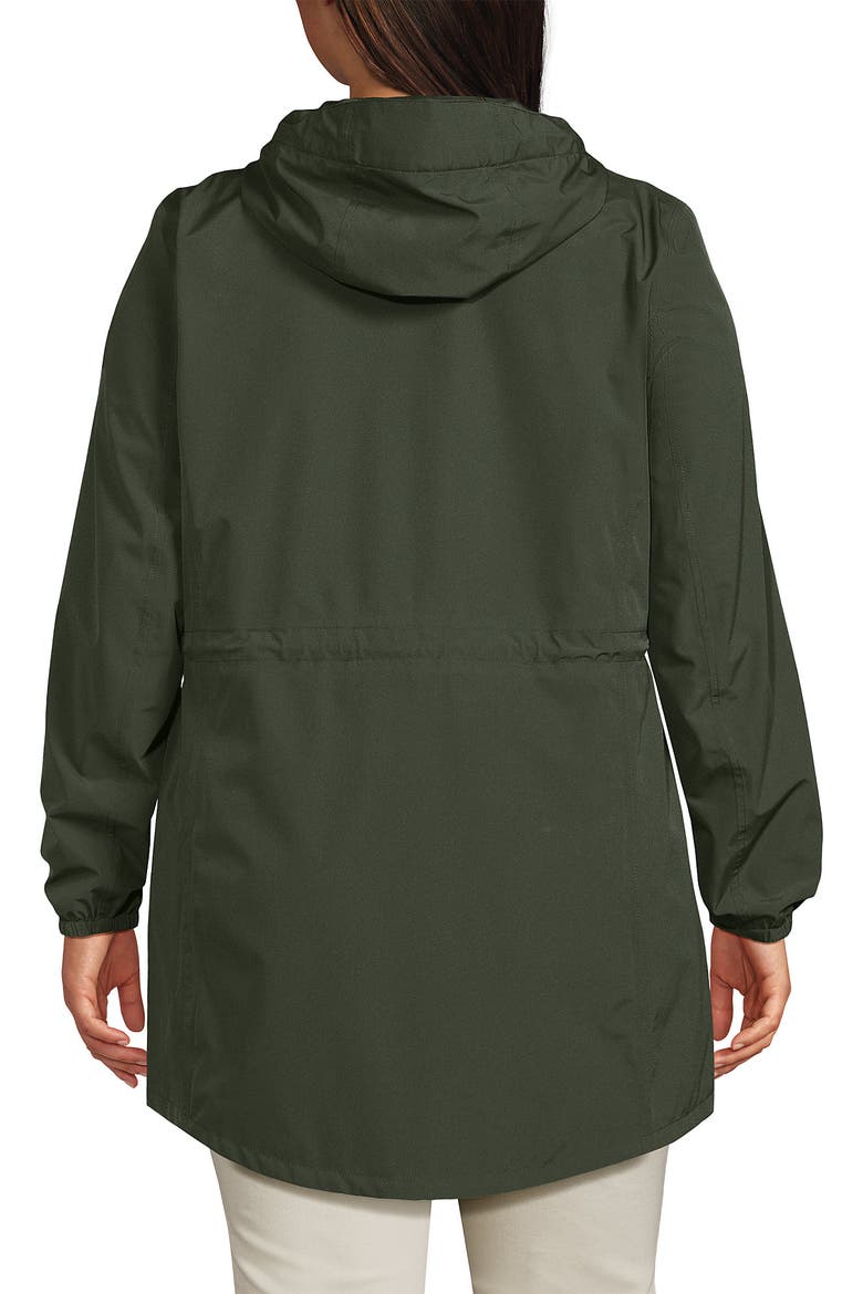 Plus Size Print Waterproof Hooded Packable Raincoat, Alternate, color, Rich Olive Green