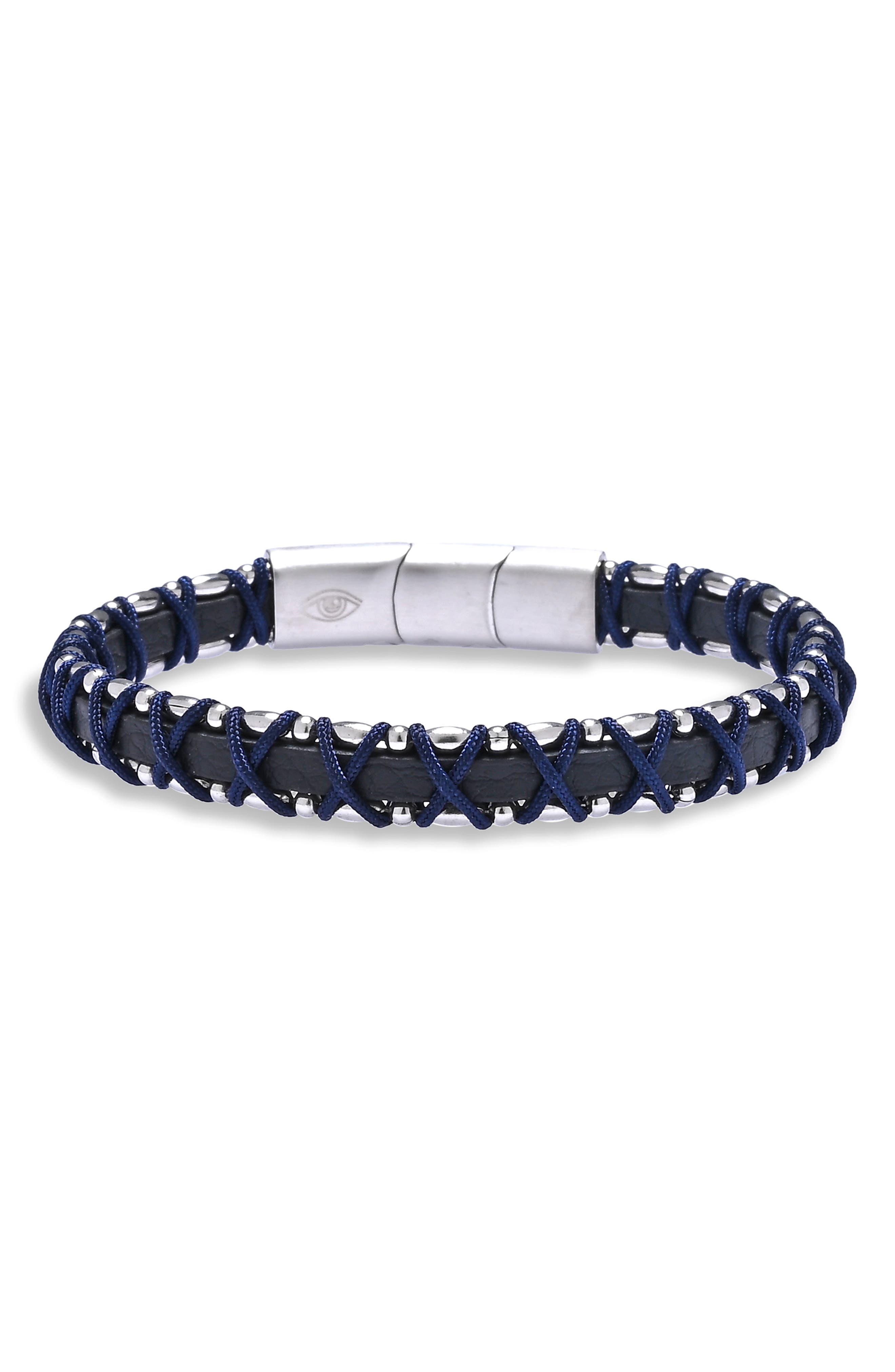 EYE CANDY LOS ANGELES Men's Lucas Cord & Leather Bracelet