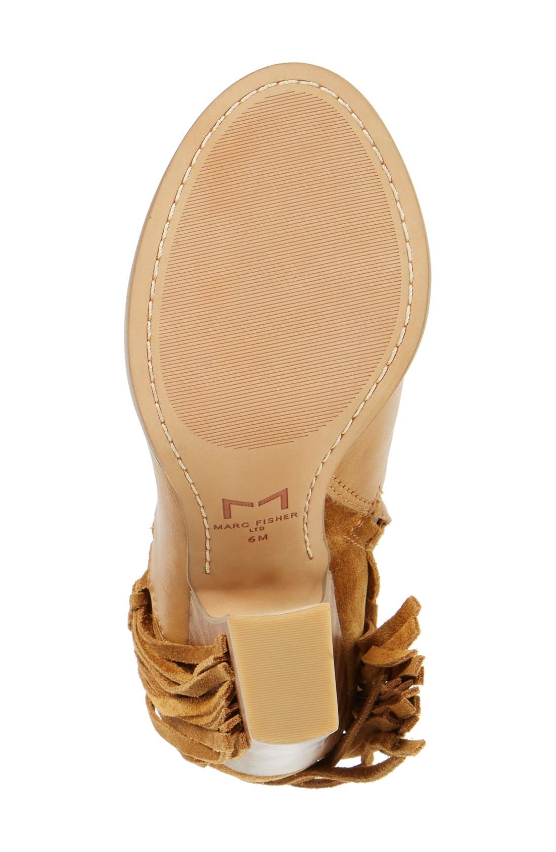 'Onita' Fringe Peep Toe Bootie, Alternate, color, COGNAC SUEDE