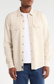 Lucky Brand Herringbone Crossdye Western Long Sleeve Button-Up Shirt