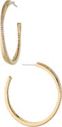 Nadri Disco Crossover Hoop Earrings