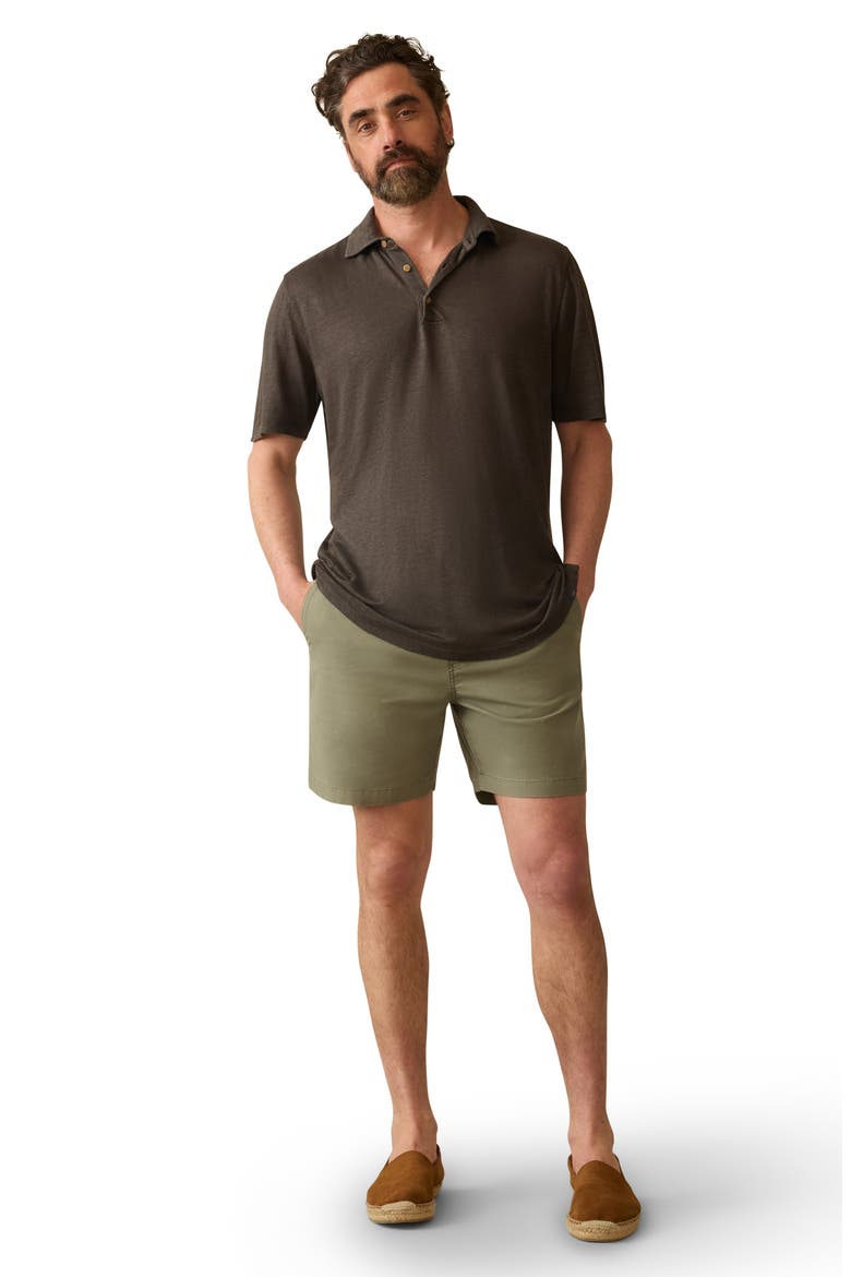 Linen Polo, Alternate, color, WASHED BLACK