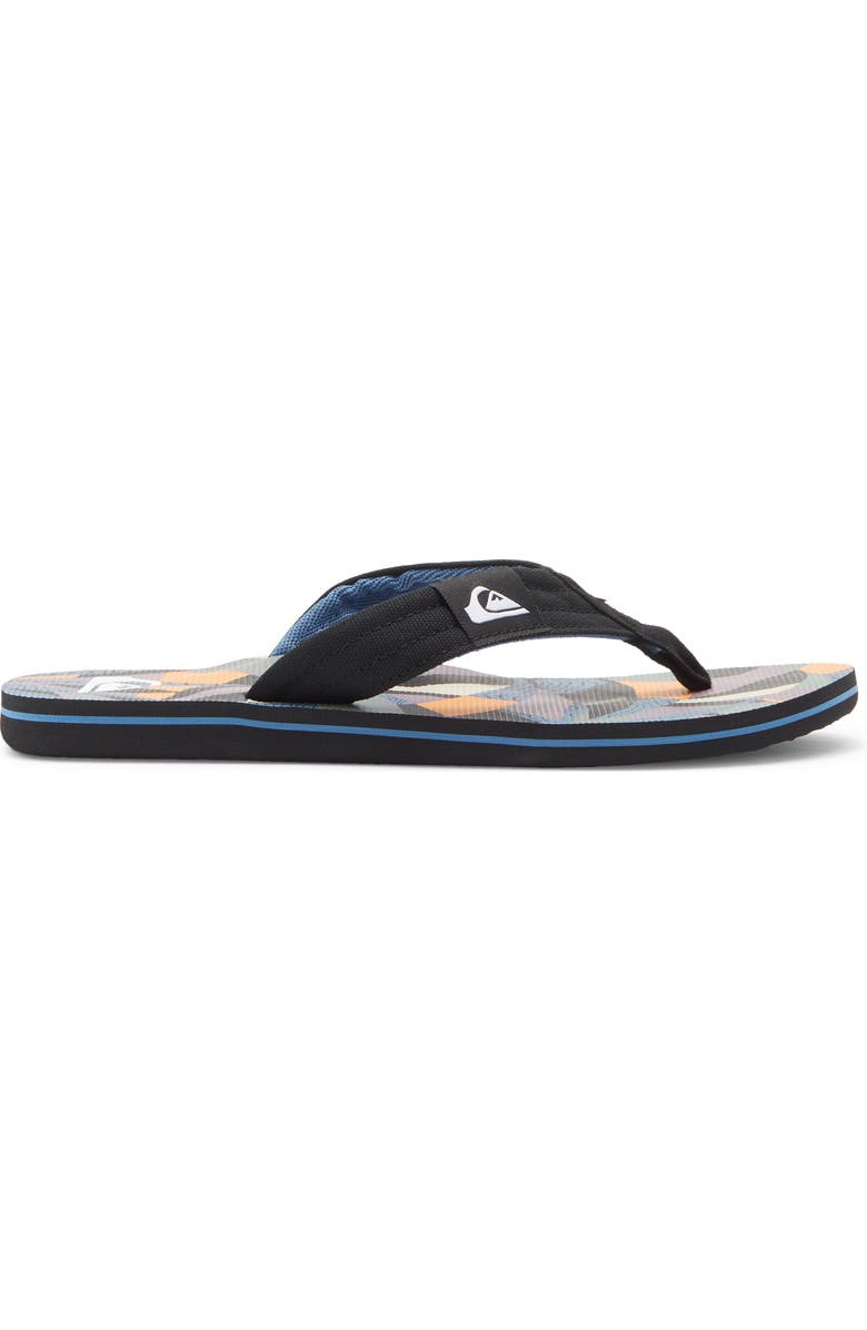 Quiksilver Molokai Layback II Flip Flop, Alternate, color, Black/ Orange/ Green