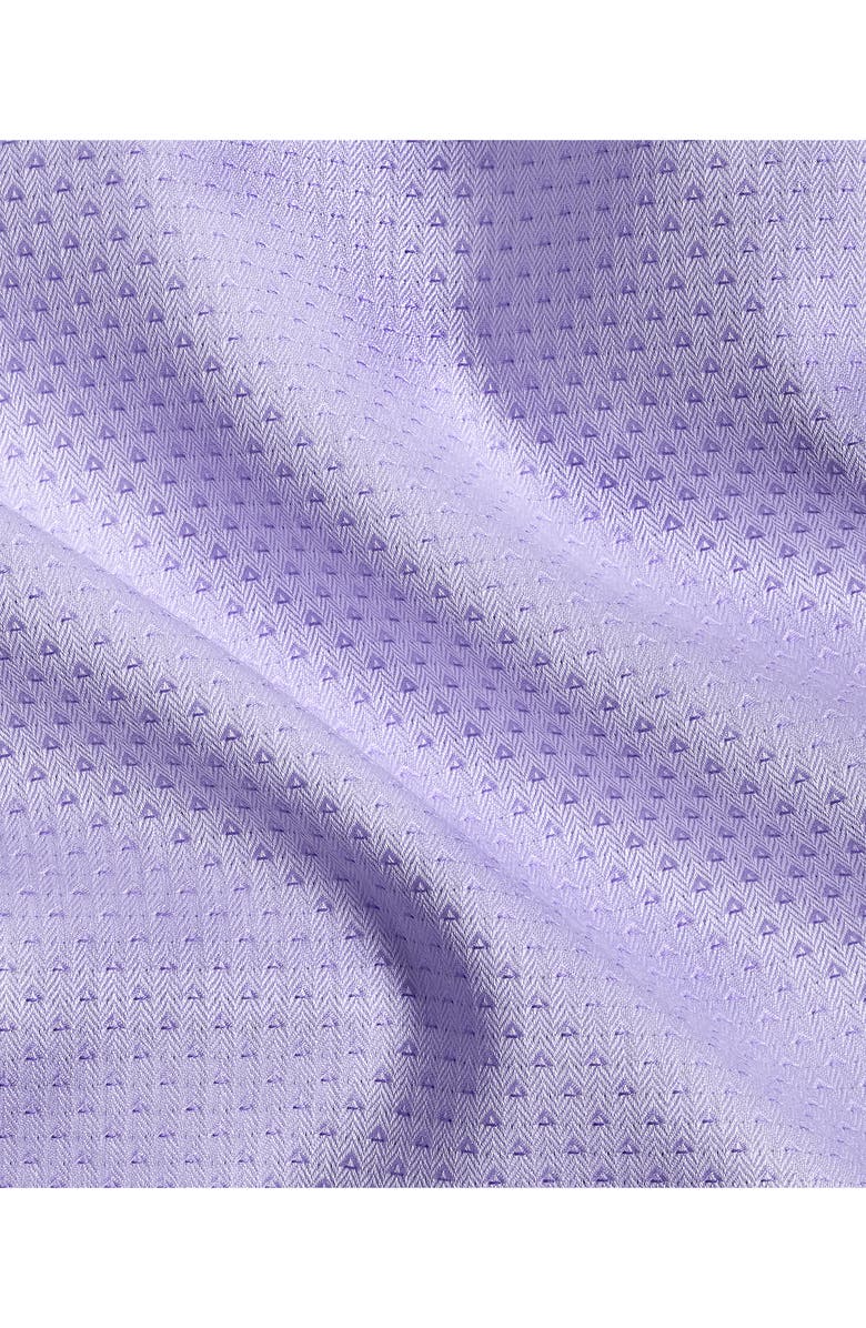 David Donahue Trim Fit Light Purple Micropattern Cotton Dobby Dress Shirt, Alternate, color, Lilac/ Blue