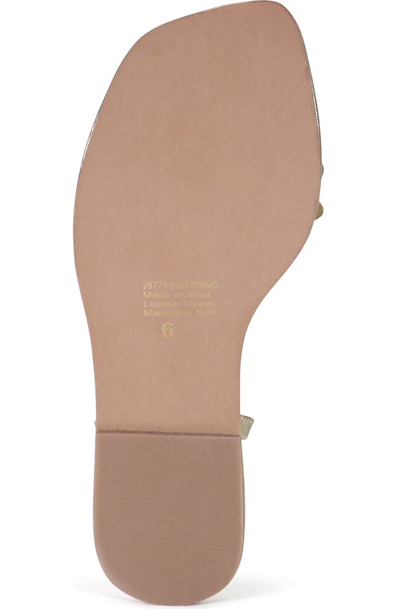 Diba True PER SHING Leather Floral Flat Dress Sandal, Alternate, color, Gold