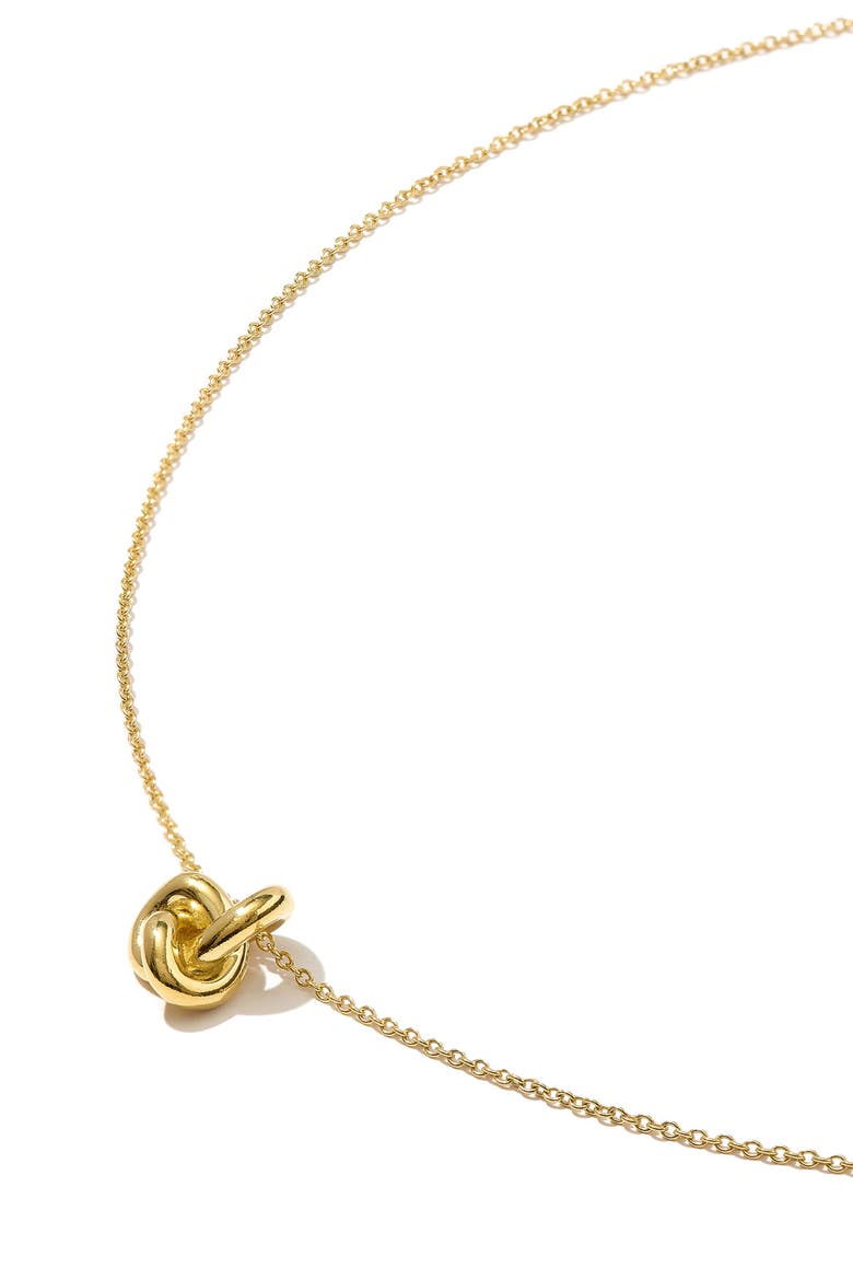 14kt Gold Vermeil Mini Knot Necklace, Alternate, color, Yellow Toned Gold