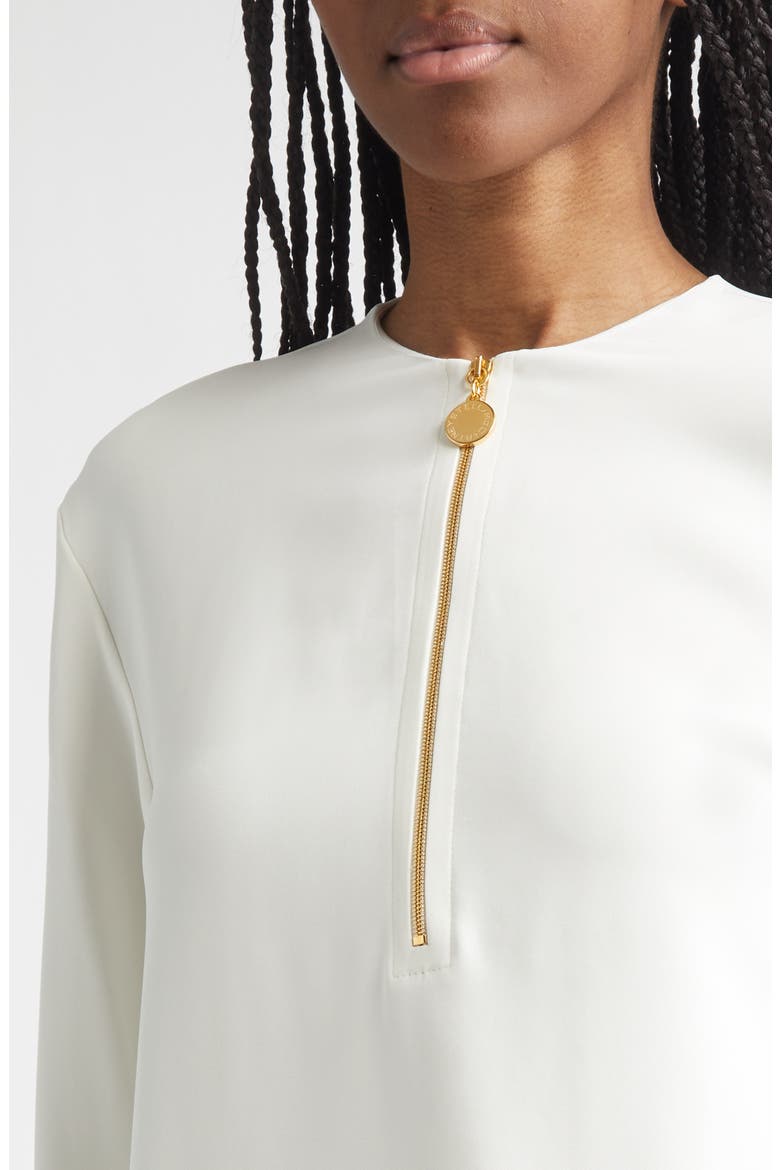 Iconic Zip Detail Top, Alternate, color, WHITE