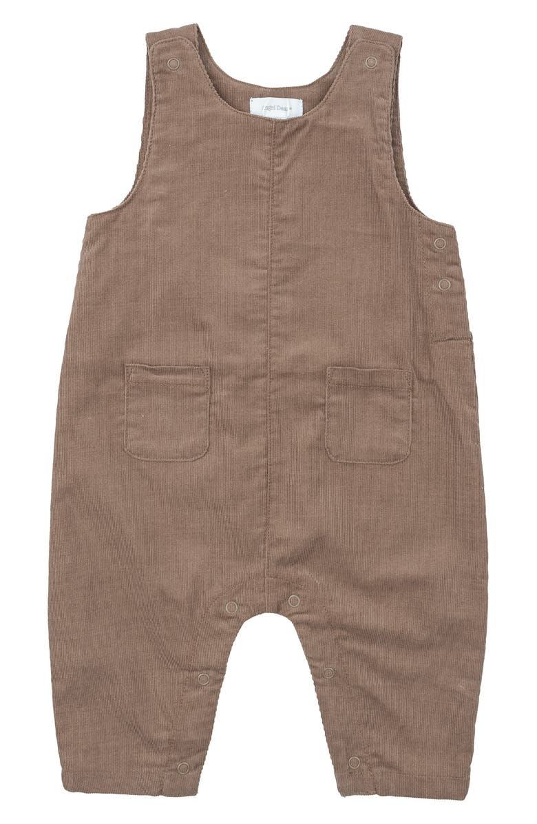Angel Dear Corduroy Pocket Romper, Main, color, Brown