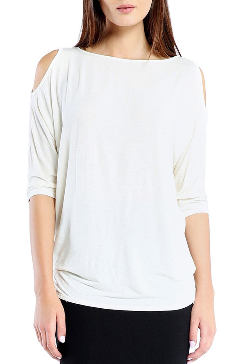 Cold Shoulder Tee, Main, color, WHITE
