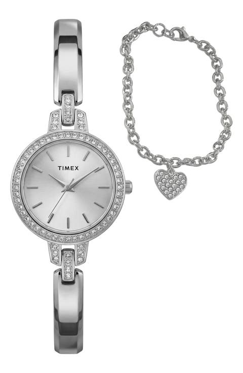 Aveline Bracelet Watch & Charm Bracelet Gift Set, 28mm