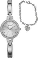 Timex® Aveline Bracelet Watch & Charm Bracelet Gift Set, 28mm