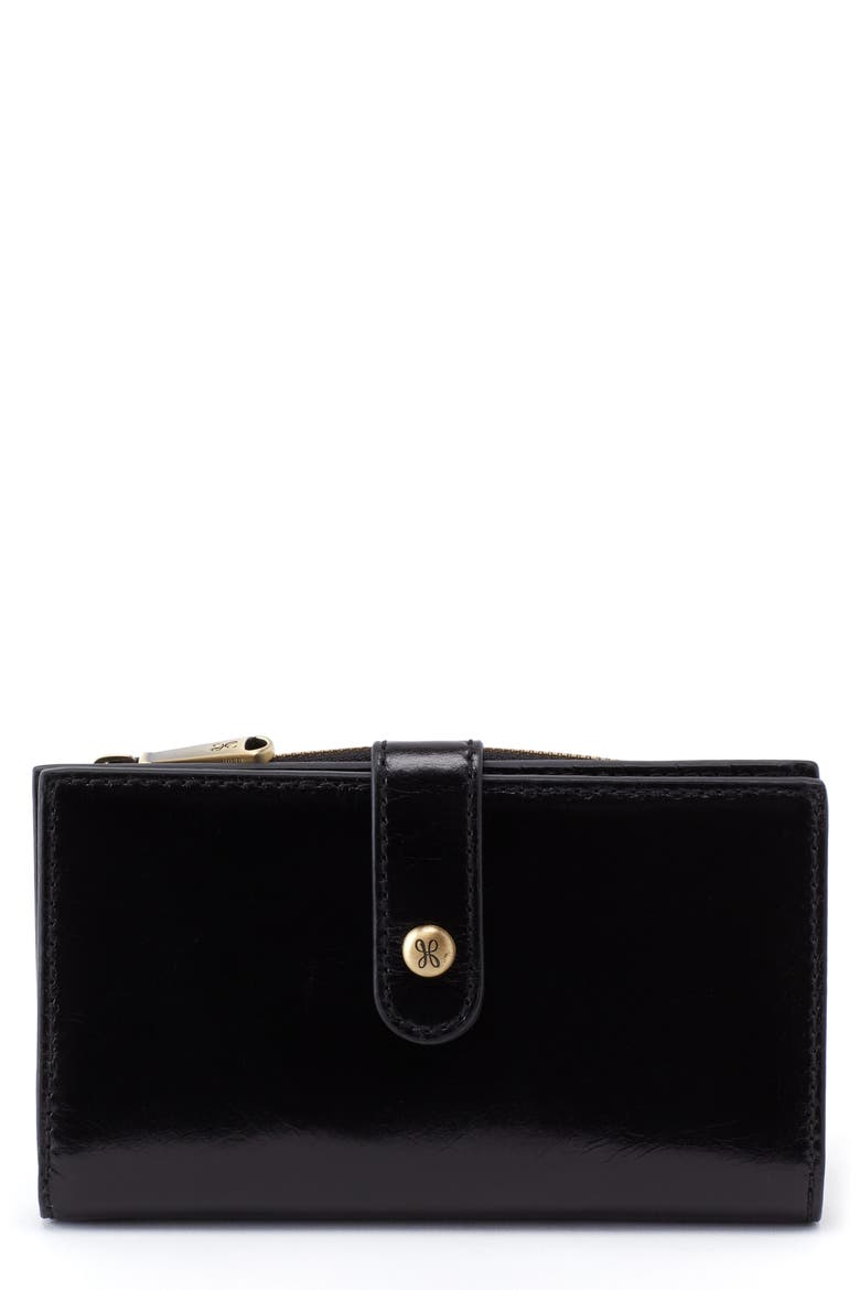 Buck Leather Continental Wallet, Main, color, BLACK