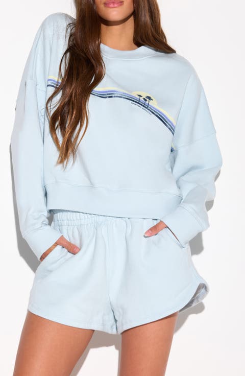 Sunset Stripe Cotton Graphic Sweatshirt