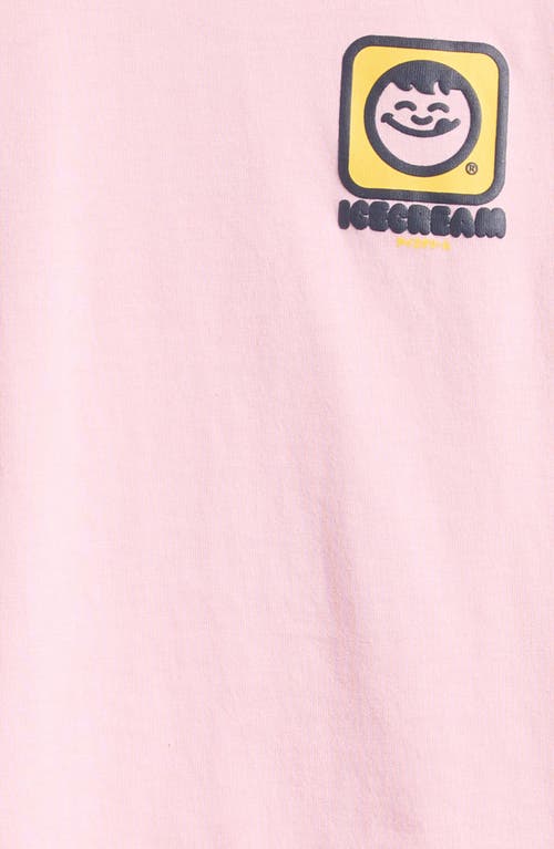 Icecream Kids' Mmmm Cotton Graphic T-shirt In Pink Nectar