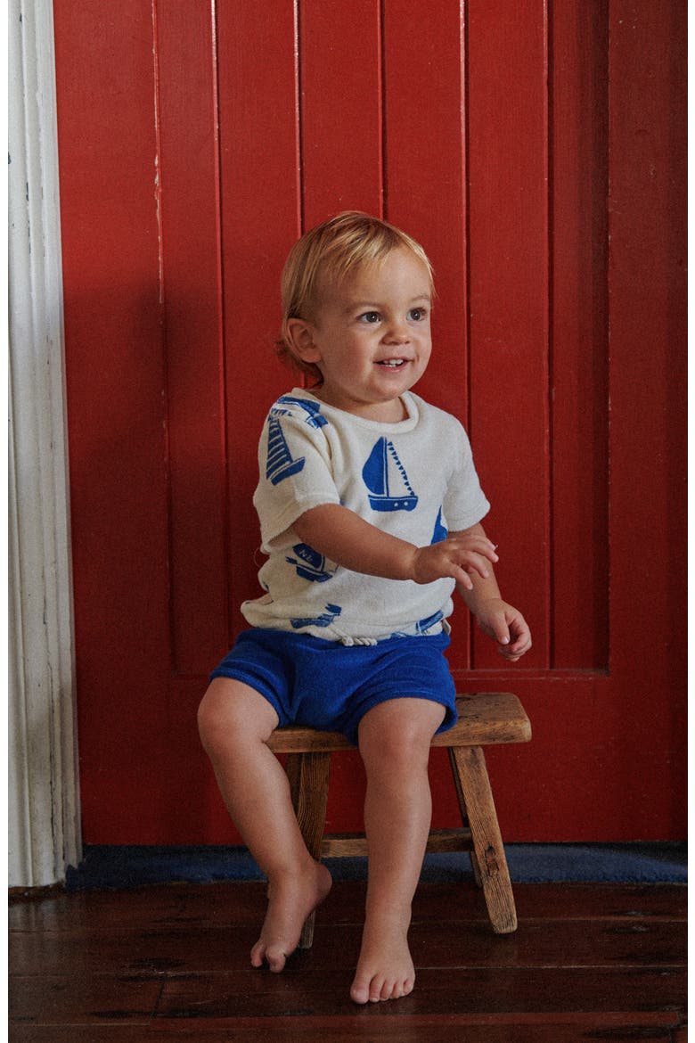 Organic Cotton Terry Cloth Drawstring Shorts, Alternate, color, MIDNIGHT
