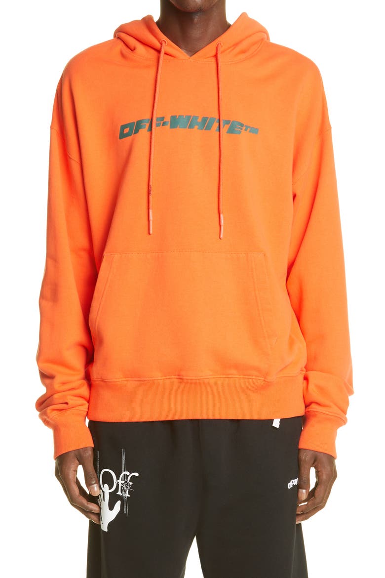 Trellis Worker Logo Graphic Cotton Hoodie, Main, color, ORANGE GREEN