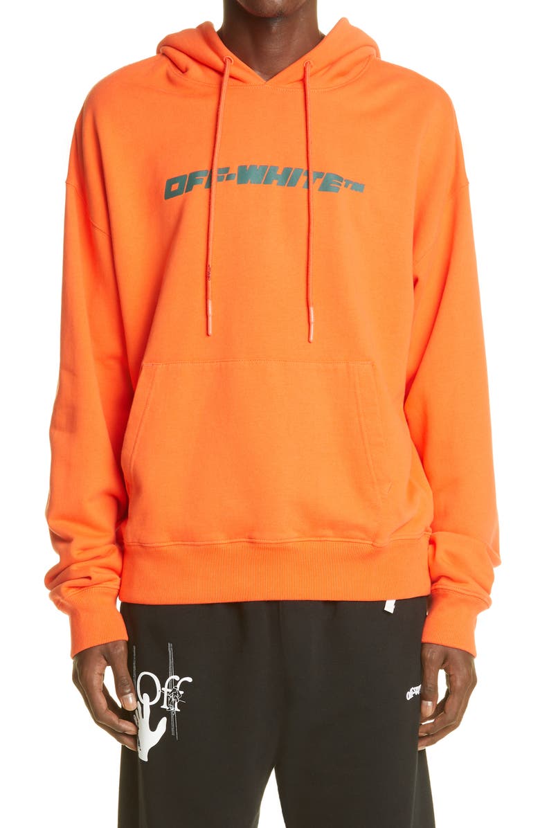Off-White Trellis Worker Logo Graphic Cotton Hoodie, Main, color,