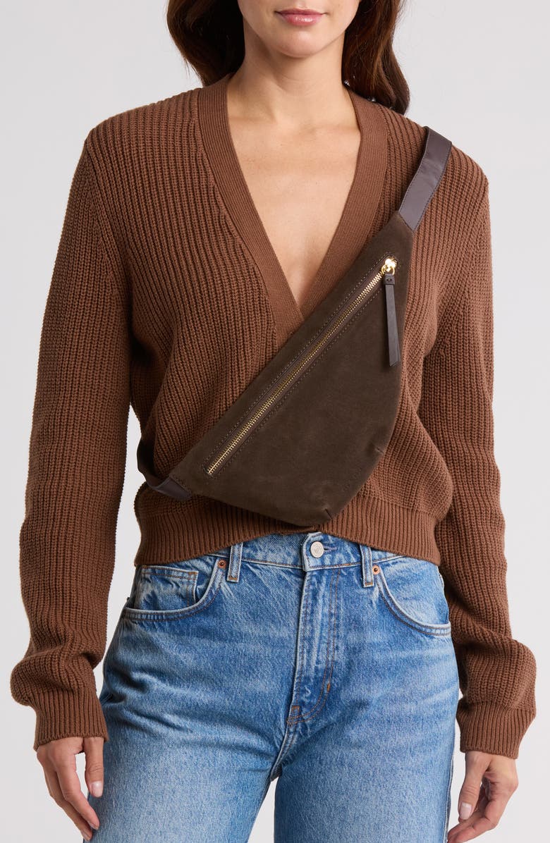 rag & bone Mini Petra Suede Sling Bag, Alternate, color, Dark Espresso Suede