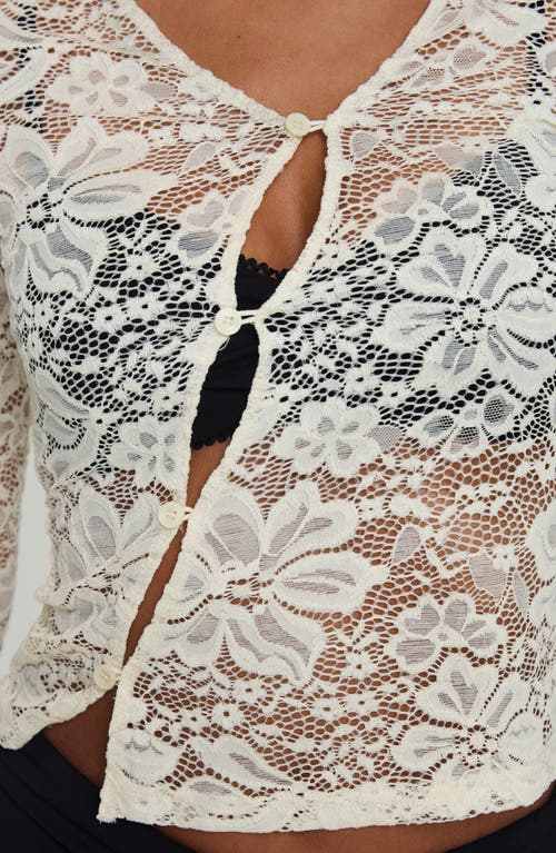 Princess Polly Berkkely Lace Crop Button-up Shirt