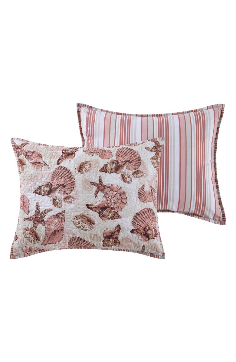 VCNY HOME Treasure Reversible Microfiber Quilt Set, Alternate, color, Coral/ Blush