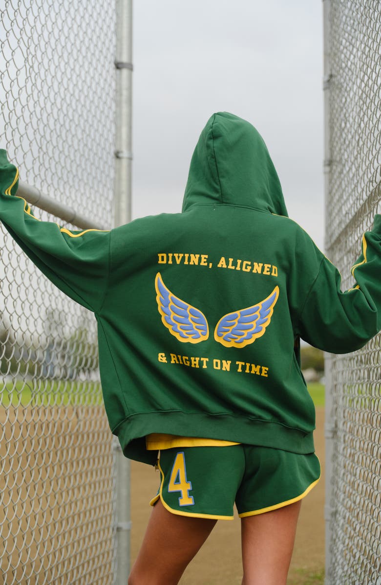 THE MAYFAIR GROUP 444 Zip-Up Graphic Hoodie, Alternate, color, Green